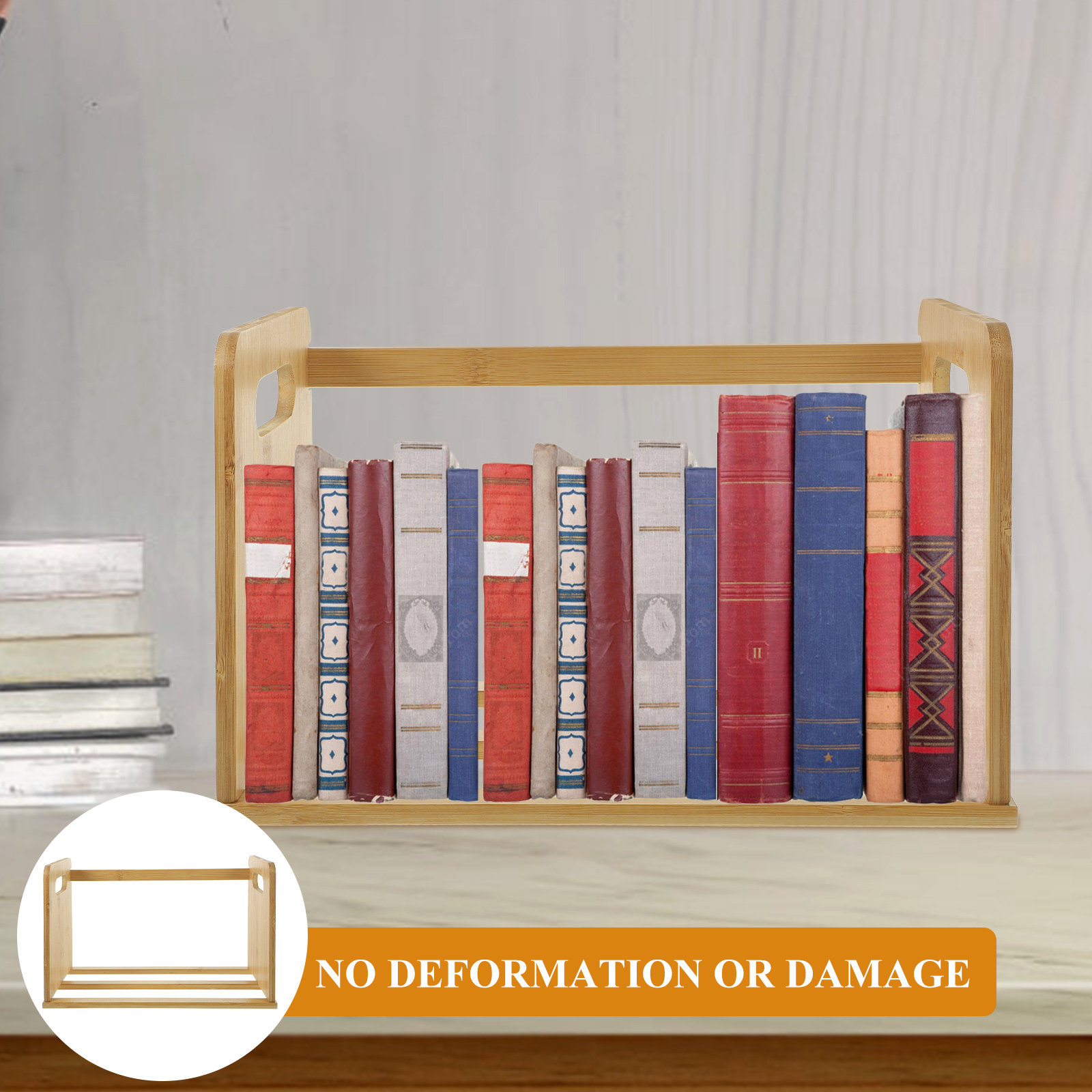 Desk Organizer - Ahşap Masaüstü Kitaplık, Plak Saklama Rafı,
