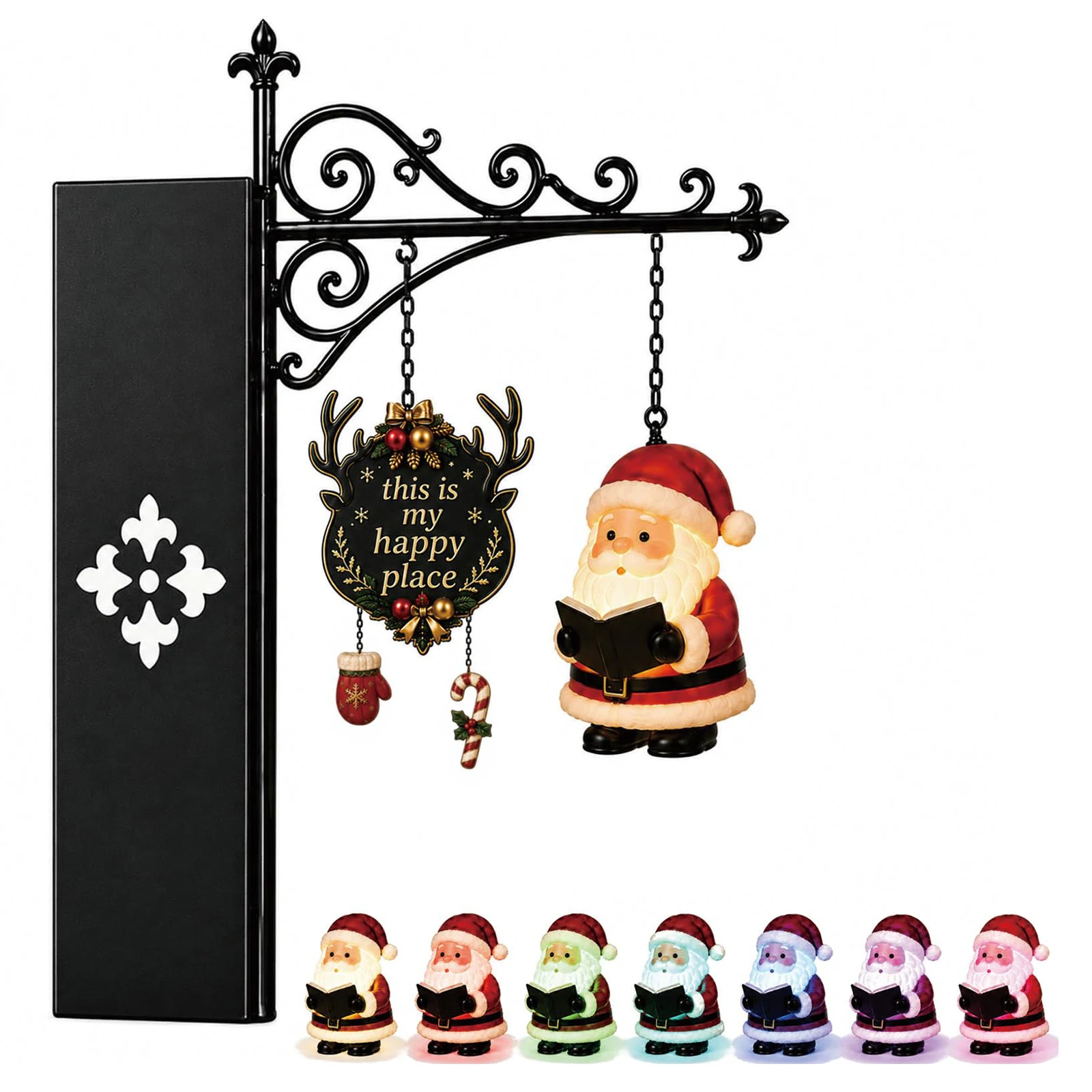 Bookshelf - LED Kitaplık Noel Baba Figürü, Sıcak