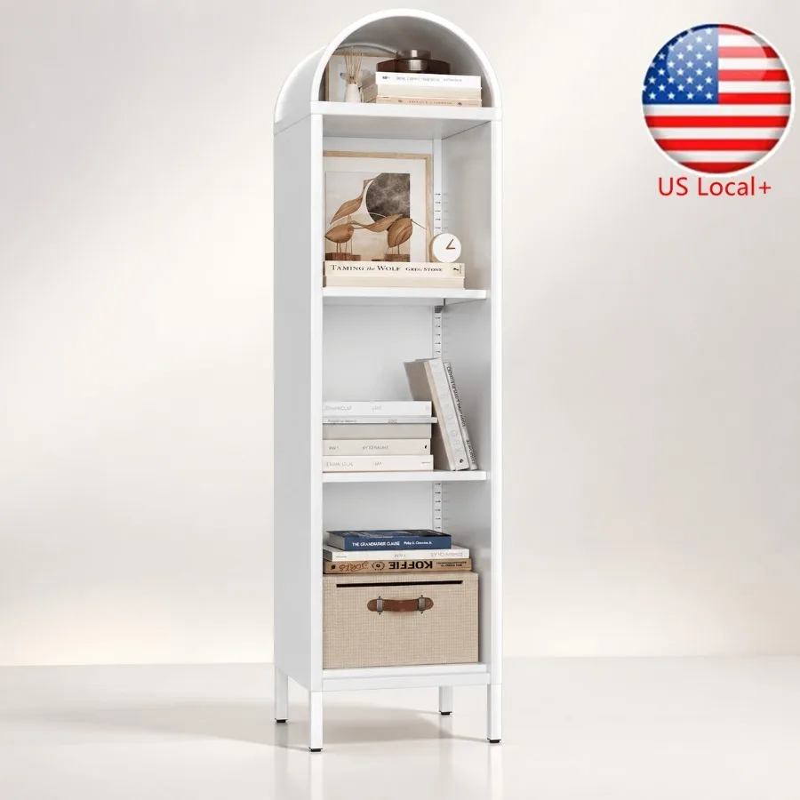 Bookshelf - 63 cm Genişliğinde, Metal Ark Şeklinde