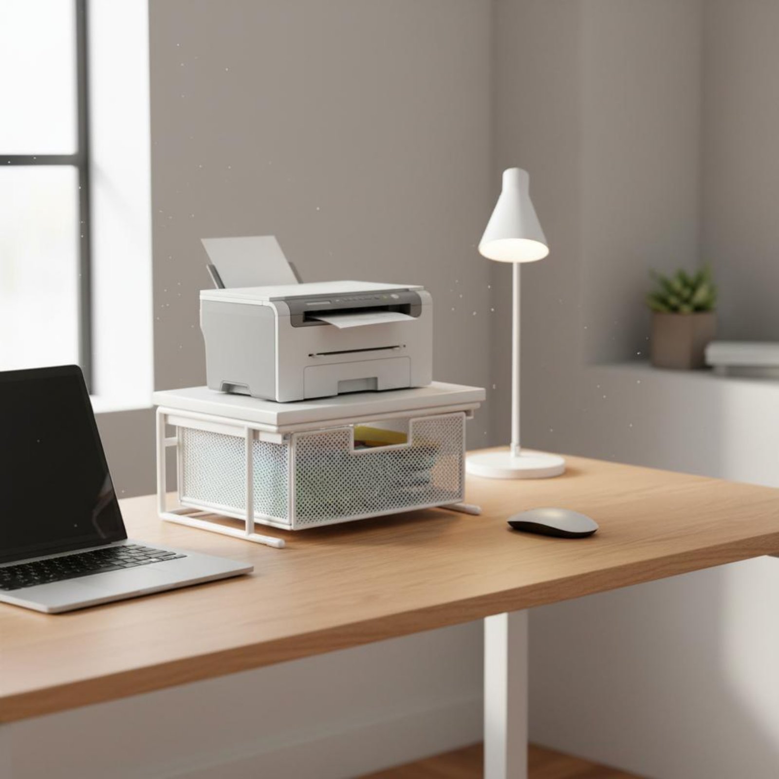 Printer Stand - Çekmeceli Yazıcı Sehpası Çok Amaçlı Masaüstü