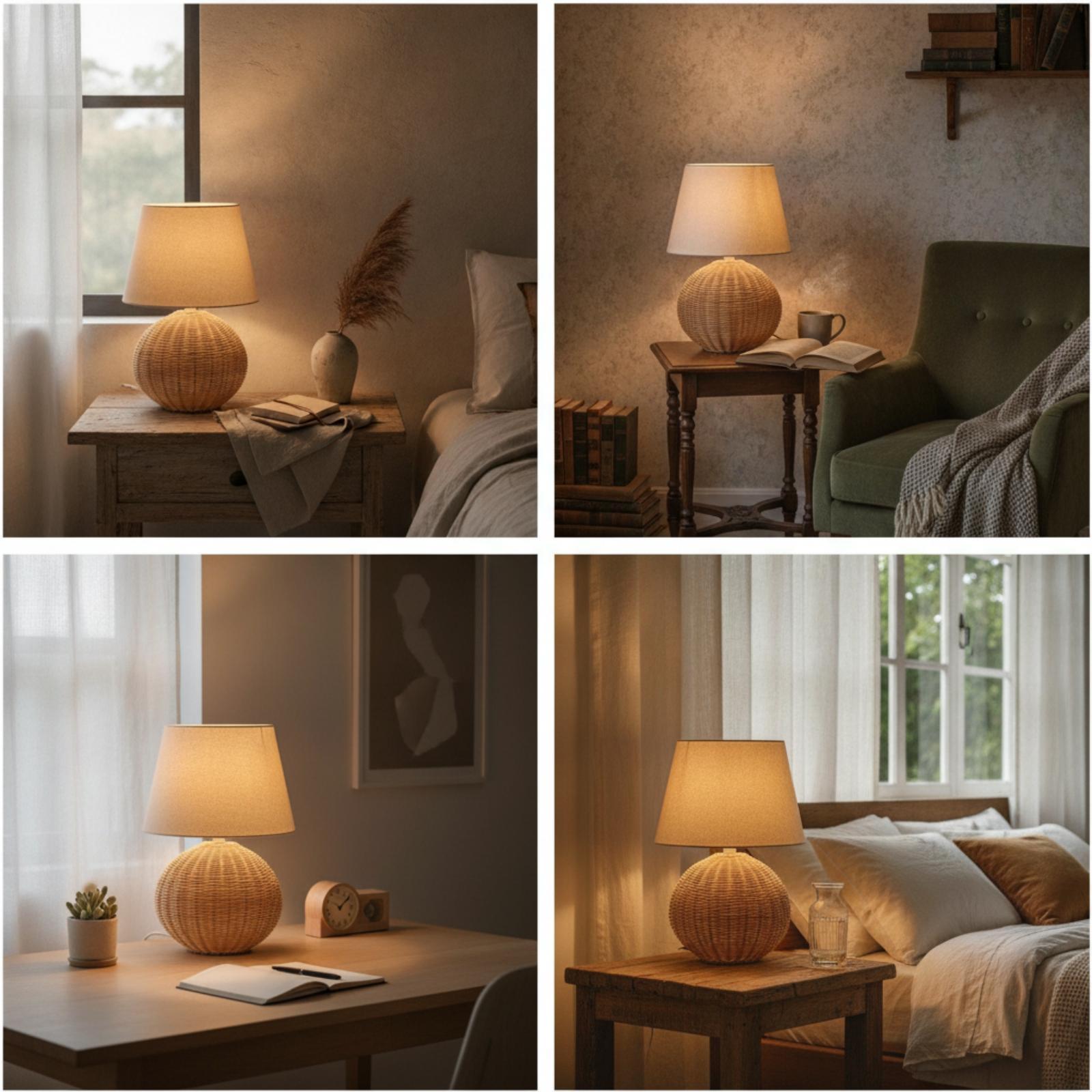 Yatak Başı Lambası Rattan Taba - Desk Lamp incelemesi ve fiyatı